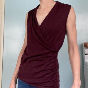 Rouched, Sleeveless Crimson Top by 41 Hawthorn